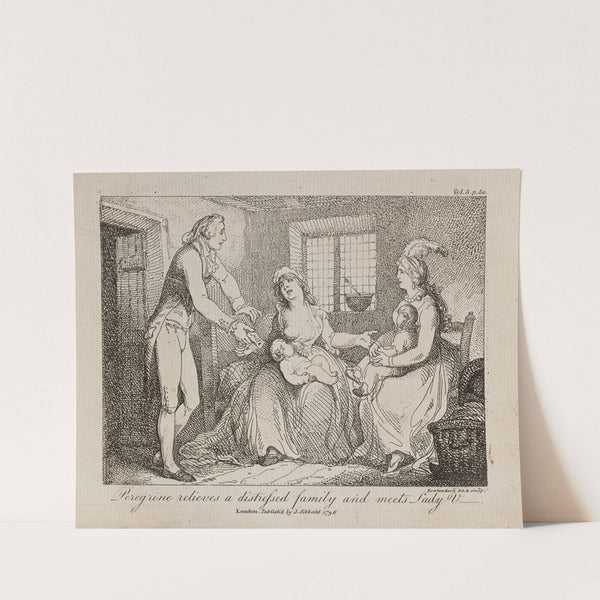 Peregrine relieves a distressed family and meets Lady V (._1796) by Thomas Rowlandson