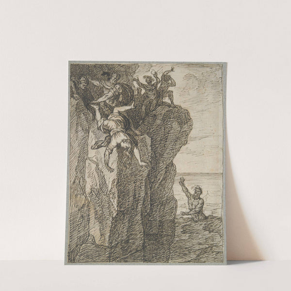 Perimele Thrown off a Cliff by Her Father Hippodamas by Jean-Baptiste Regnault