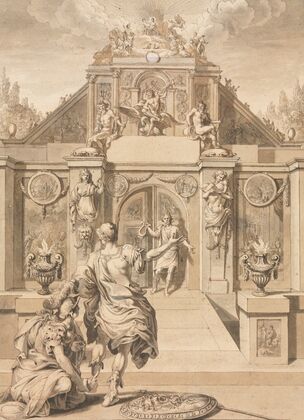 Perseus and Minerva before a Temple