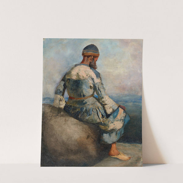 Persian Peasant Seated atop a Rock (circa 1891-1892) by Edwin Lord Weeks