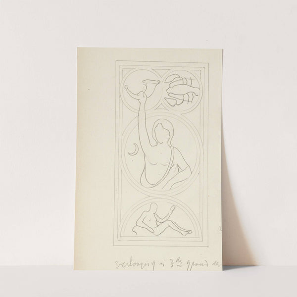 Personificatie van de Maan in een medaillon by Antoon Derkinderen