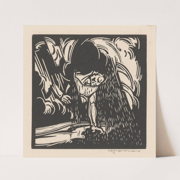 Personificatie van de regen boven een landschap (1921) by Henri Jonas