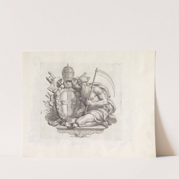 Personificatie van het Latijnse rijk met het pauselijk wapen (1673-1743) by Robert van Audenaerde