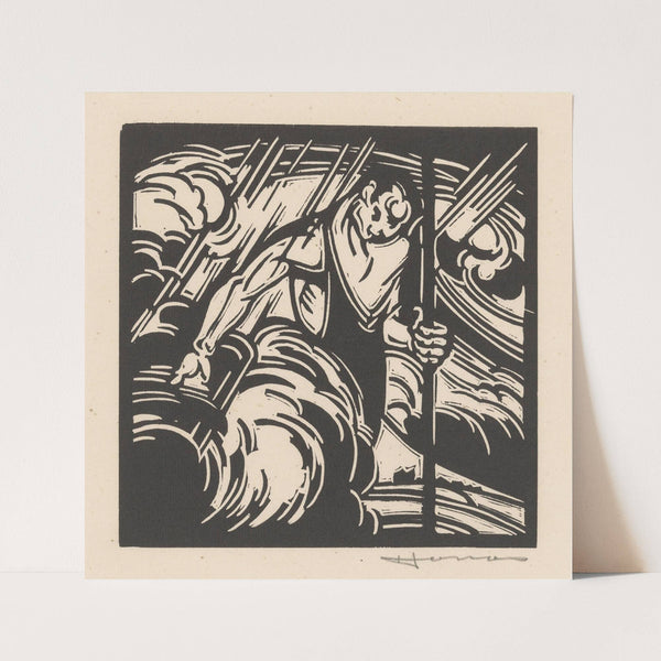 Personificatie van het onweer boven een landschap (1921) by Henri Jonas