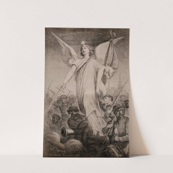 Personnage allégorique et combattants de la guerre de 1870-1871 (1871) by Jean-Raymond-Hippolyte Lazerges