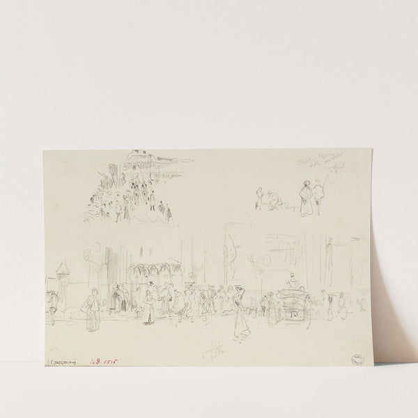 Personnages et calèches sur un boulevard by Frédéric Houbron