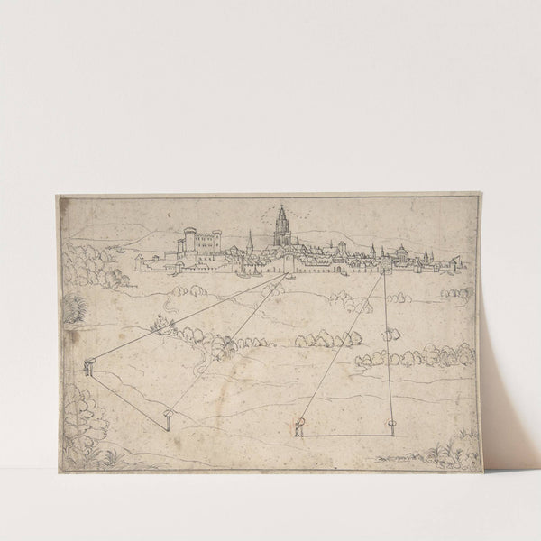Perspectival Study with a View of a Medieval City (1600–1650) by Matthäus Merian the elder