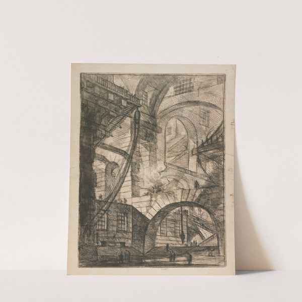 Perspective of Arches, with a Smoking Fire, Plate 6 from Carceri d'Invenzione by Giovanni Battista Piranesi
