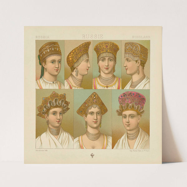 Perures de tete des femmes du peuple (1876-1888) by Auguste Racinet