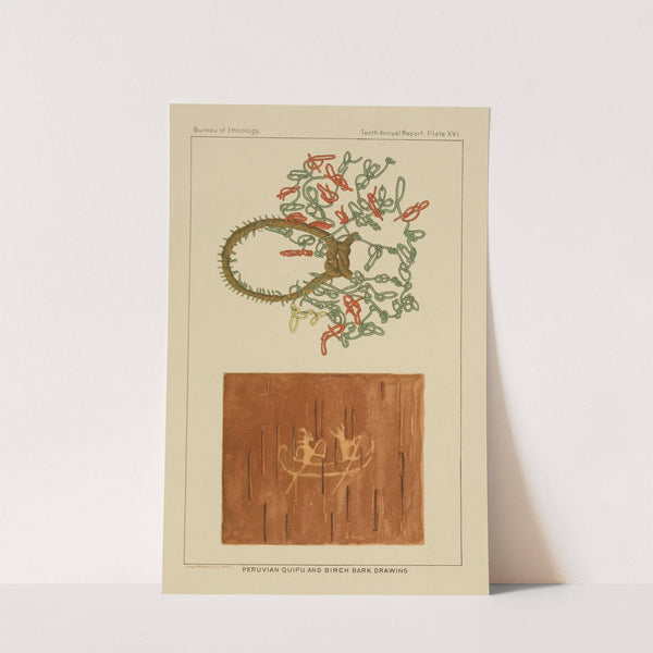 Peruvian Quipu and Birch Bark Drawing (1894) by Garrick Mallery