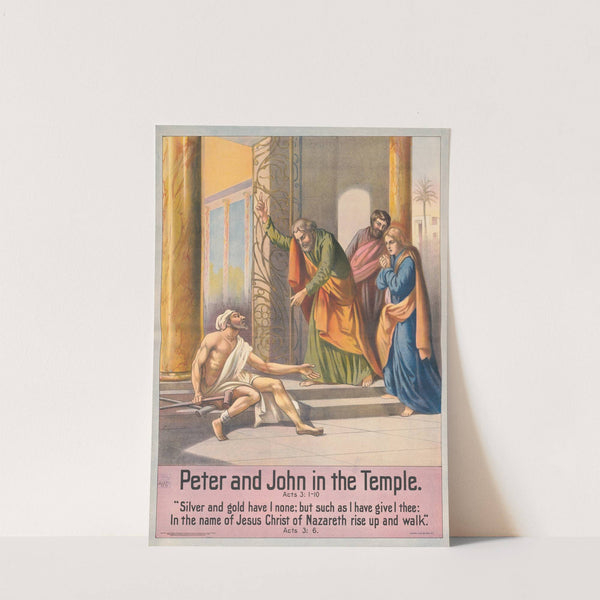 Peter and John in the temple (1905) by Stecher Litho. Co