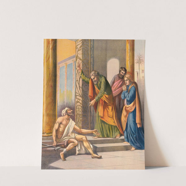 Peter and John in the temple by Stecher Litho. Co
