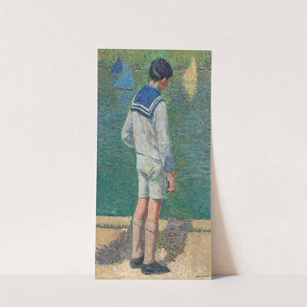 Petit garçon au bord du bassin du Jardin du Luxembourg à Paris by Henri Martin