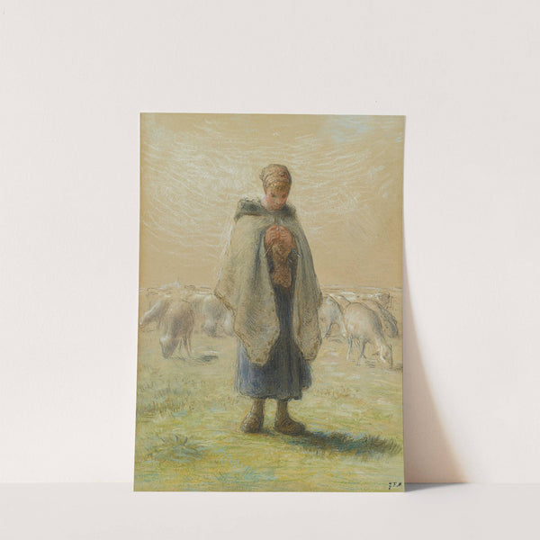 Petite bergère tricotant by Jean-François Millet