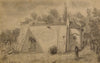 Petite chapelle à Riom en Auvergne, avec un moine (1892)