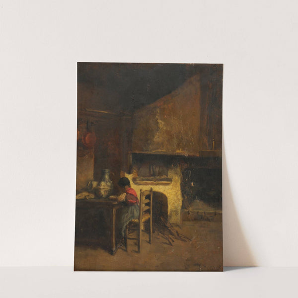 Petite fille mangeant sa soupe by Léonide Bourges