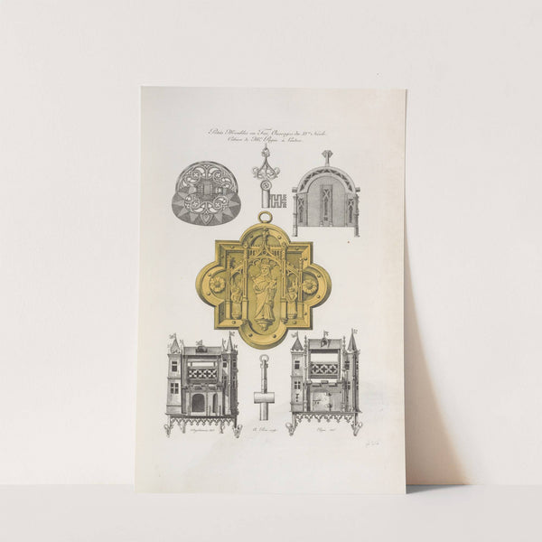 Petits meubles en fer, ouvrages du XVe. siè. Cabinet de M. Pugin à Londres. by Nicolas Xavier Willemin