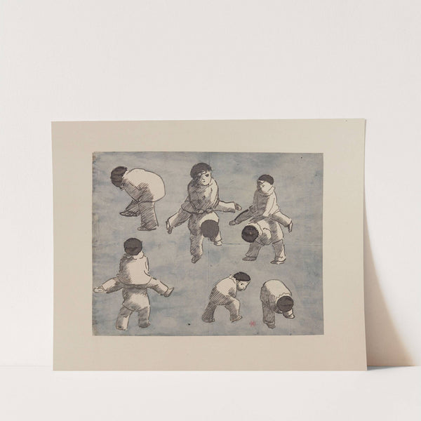 Petits personnages jouant à saute-mouton by Henri-Charles Guérard