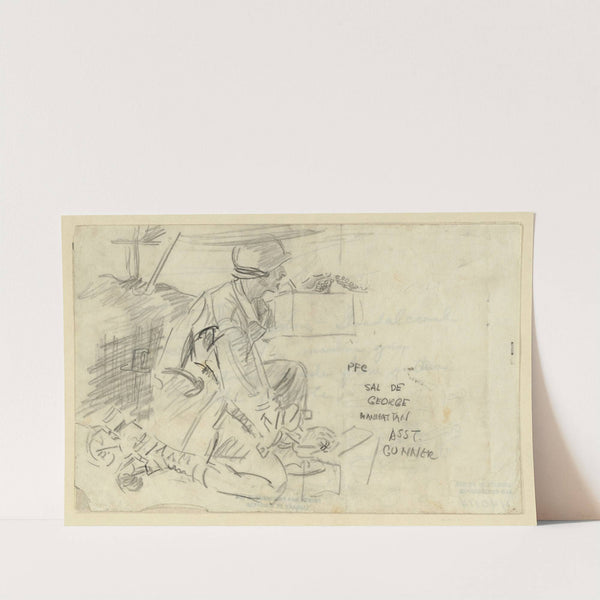 PFC Sal de George Manhattan asst. gunner (1942-1943) by Howard Brodie