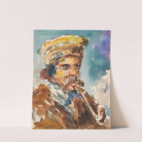 Pfeifenrauchender Bauer by Emil von Gerliczy