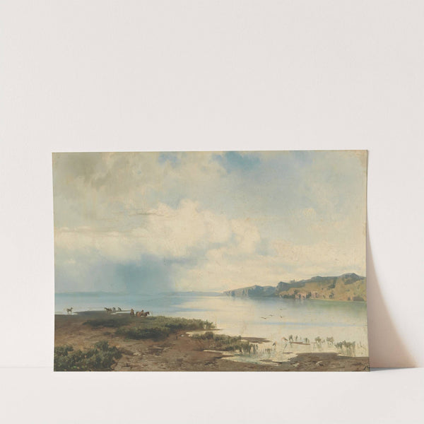 Pferde an der Küste by August Schaeffer von Wienwald