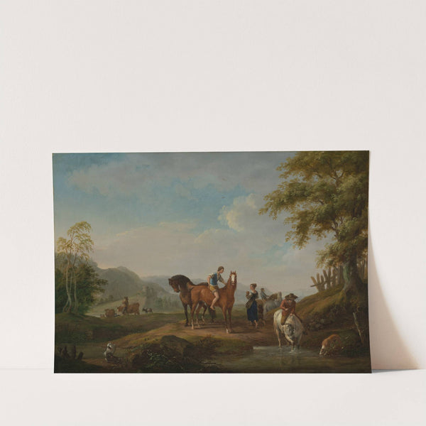 Pferde an der Schwemme by Johann Georg Pforr