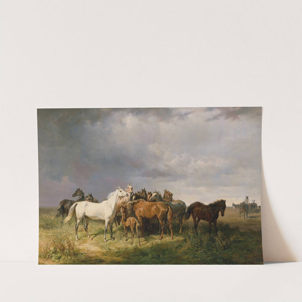 Pferde auf der Puszta by Franz Adam