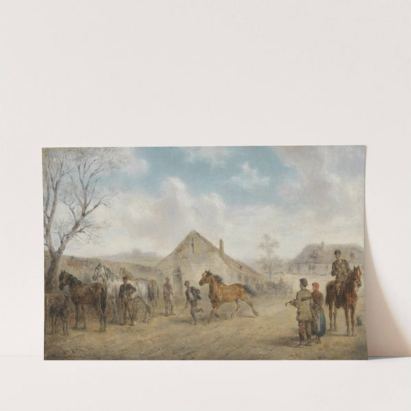 Pferdemarkt am Dorfplatz by Alfred Friedländer