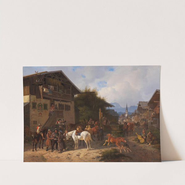 Pferdemarkt in Partenkirchen by August Franz Schelver