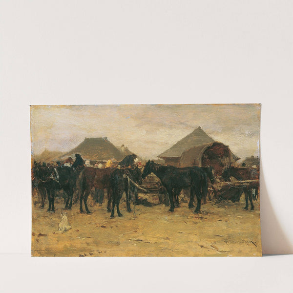 Pferdemarkt in Szolnok I (1870-1880) by August von Pettenkofen