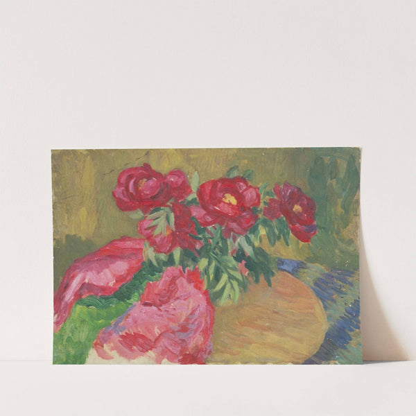 Pfingstrosen auf Tisch by Walther Gamerith