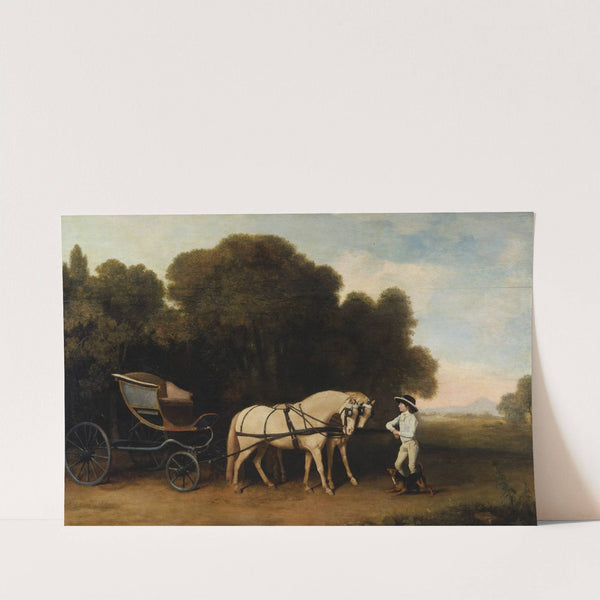 Phaeton with a pair of cream ponies and a stable-lad (between 1780 and 1784) by George Stubbs
