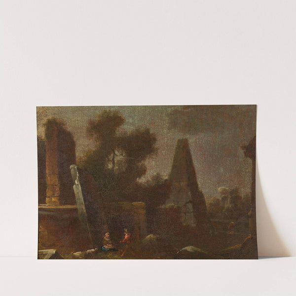 Phantastische Ruinenlandschaft mit Obelisk by Franz Thomas Canton