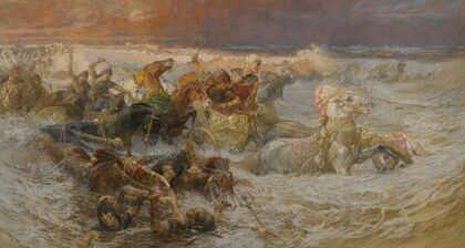 Pharaoh And His Army Engulfed By The Red Sea