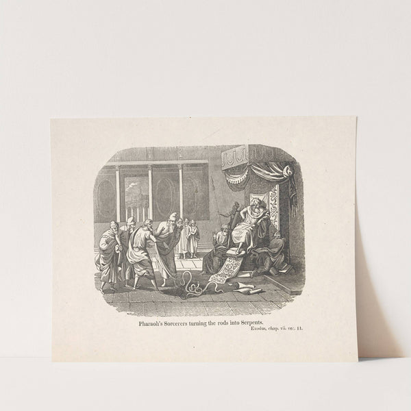 Pharaoh’s sorcerers turning the rods into serpents. by Alexander Anderson