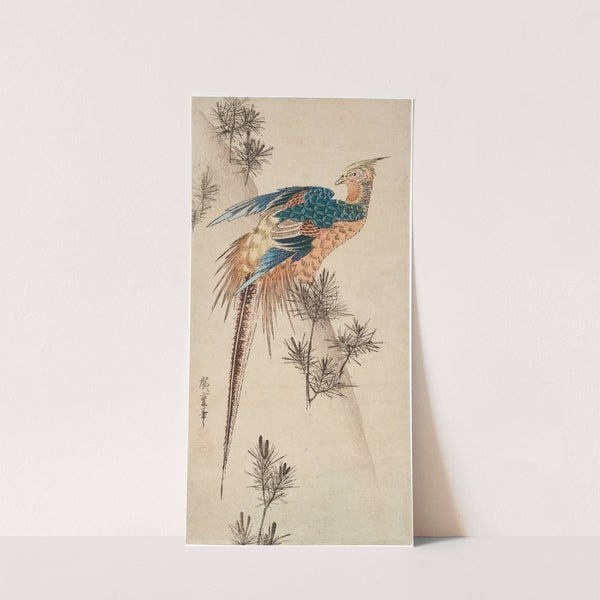 Pheasant and pine shoots in snow (1833) by Utagawa Hiroshige