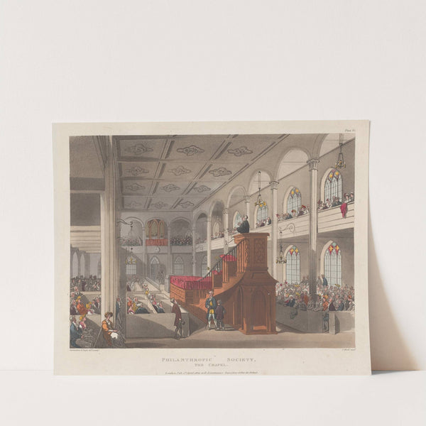 Philanthropic Society, The Chapel (1809) by Thomas Rowlandson