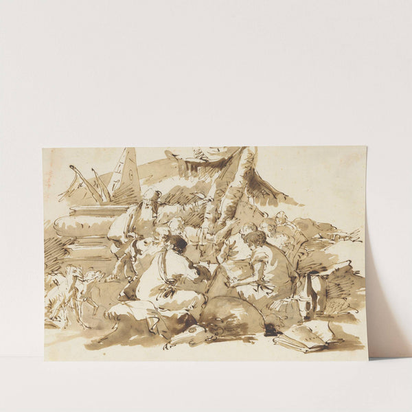 Philosophers Instructing Pupils by an Antique Sarcophagus (mid-18th century) by Lorenzo Baldissera Tiepolo