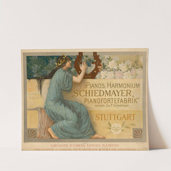 Pianos, Harmonium. Schiedmayer Pianofortefabrik (1895) by Max Laeuger