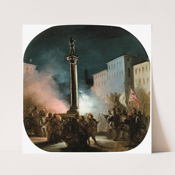 Piazza Colonna, Rome by Ippolito Caffi