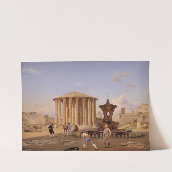 Piazza della Bocca della Verità with the so-called Vesta Temple in Rome (1837) by Constantin Hansen