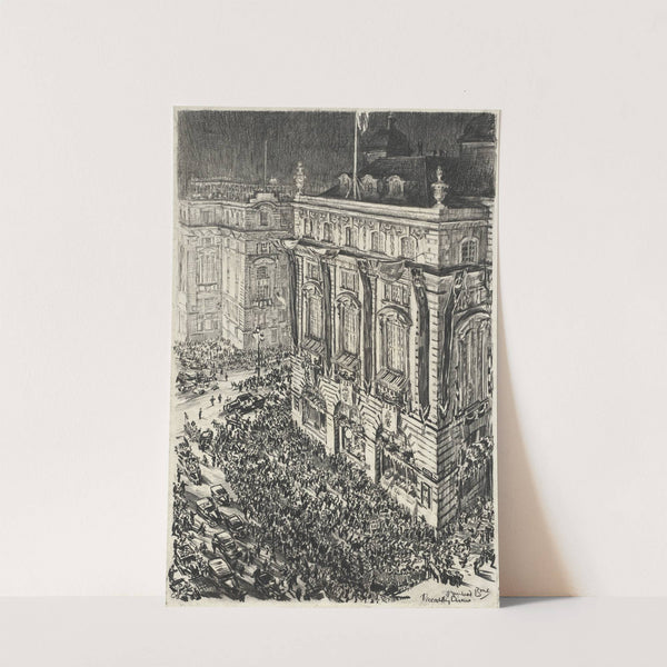 Piccadilly Circus, Eve of the Coronation of George VI (1937) by Muirhead Bone