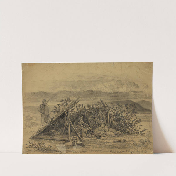 Picket hut, near Freemans Ford by Edwin Forbes