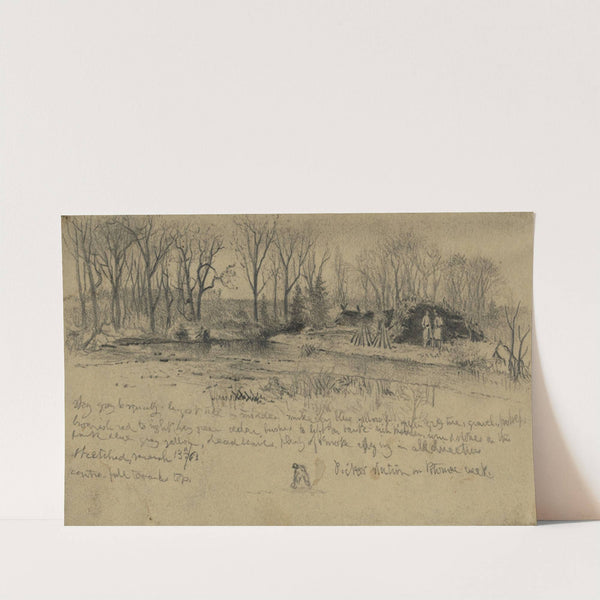 Picket station on Potomac Creek by Edwin Forbes
