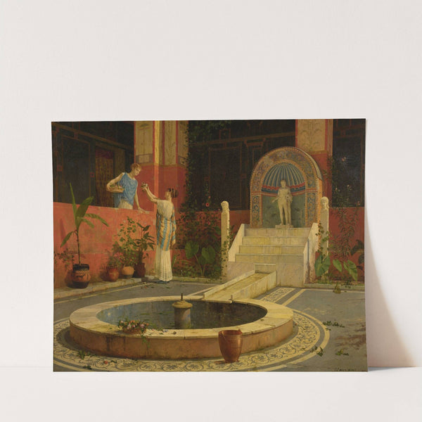 Picking Flowers From The Courtyard by Luigi Bazzani