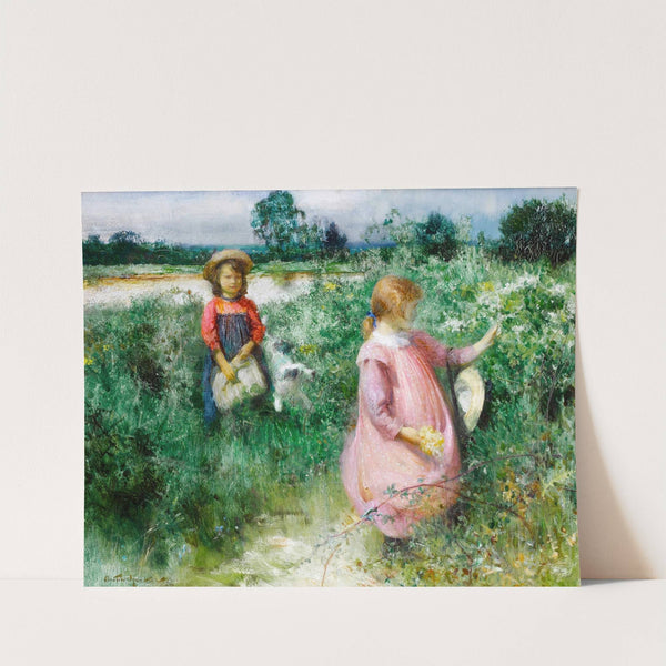 Picking wildflowers by Arthur Hacker