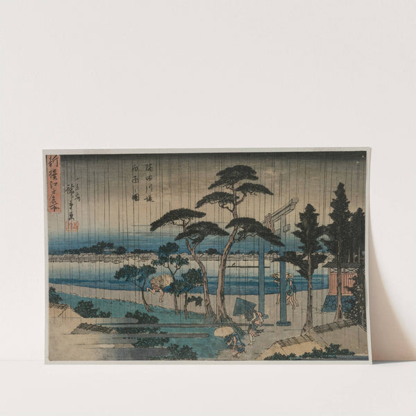 Picture of Light Rain on the Embankment of the Sumida River, from the series A New Selection of Famous Places in Edo (late 1830s or early 1840s) by Andō Hiroshige