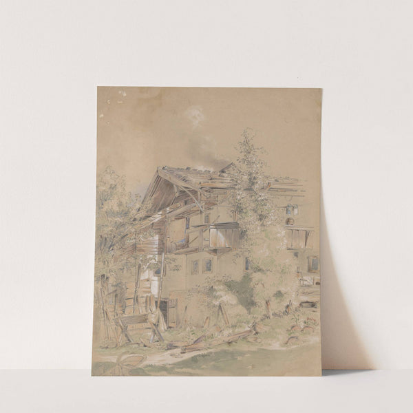 Picturesque Environment of Village Cottage by Friedrich Carl von Scheidlin