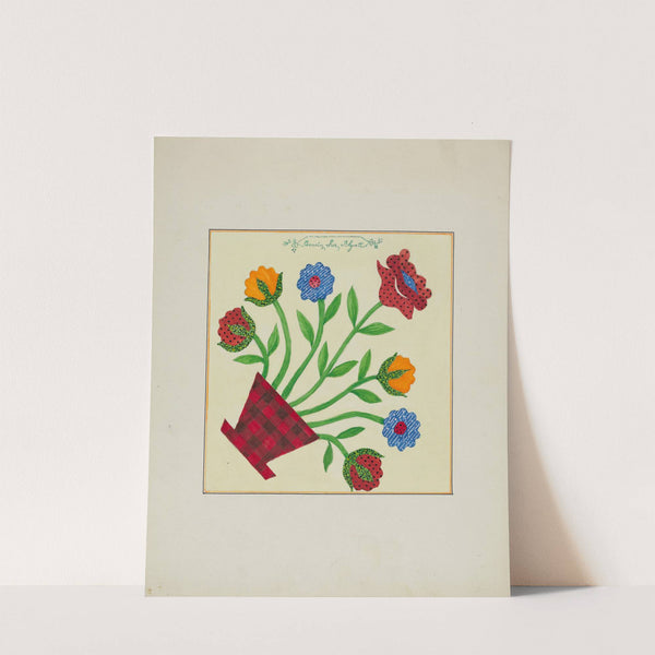 Pieced Autograph Quilt (1 Square) by Cornelius Christoffels and Margaret Linsley