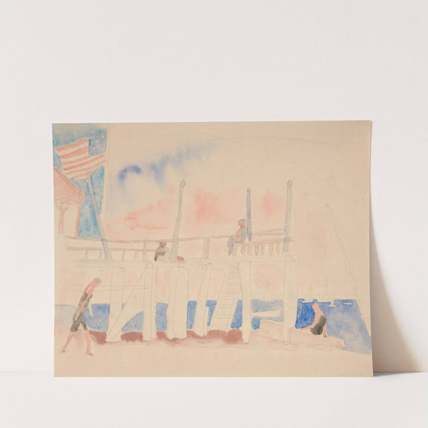 Pier With Four Figures (ca. 1916–17) by Charles Demuth